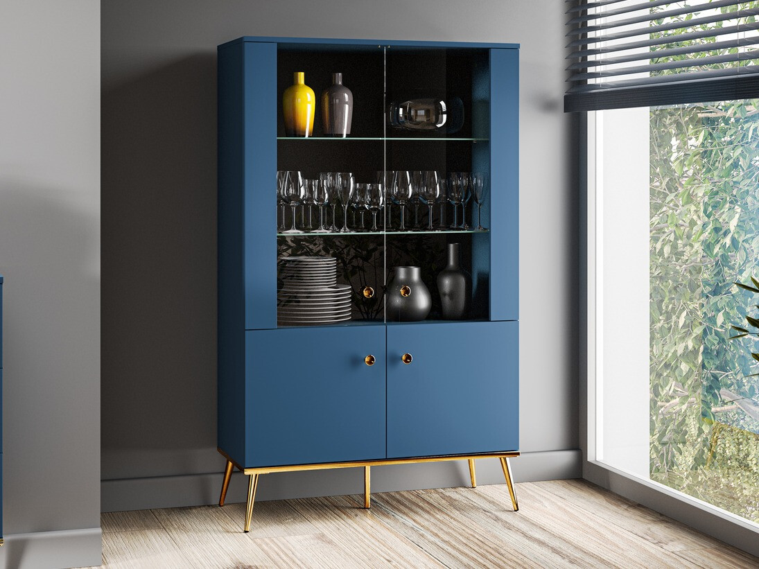 Bookcase Flonovu 101 (Dark blue + Golden)