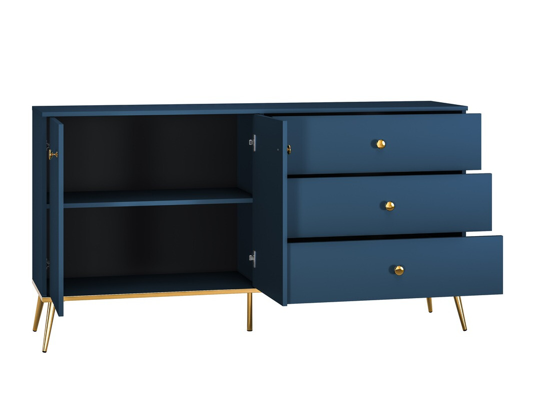 Chest of drawers Flonovu 102 (Dark blue + Golden)
