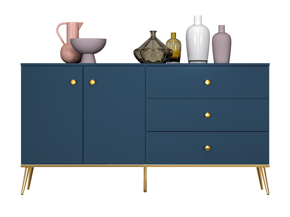 Chest of drawers Flonovu 102 (Dark blue + Golden)