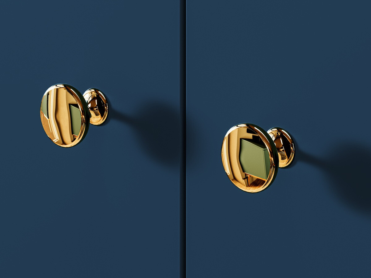 Chest of drawers Flonovu 102 (Dark blue + Golden)