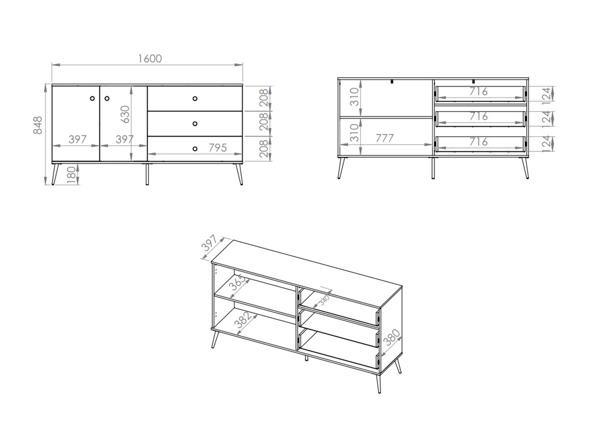 Chest of drawers Flonovu 102 (Dark blue + Golden)