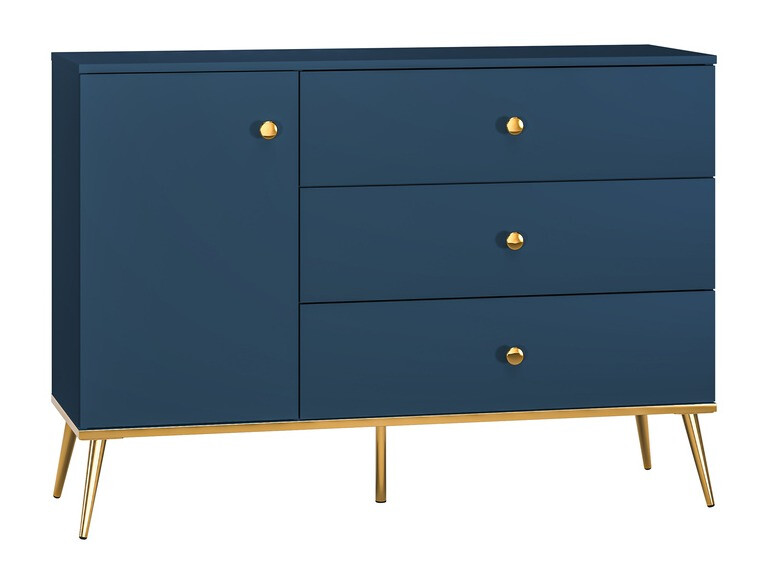 Chest of drawers Flonovu 103 (Dark blue + Golden)