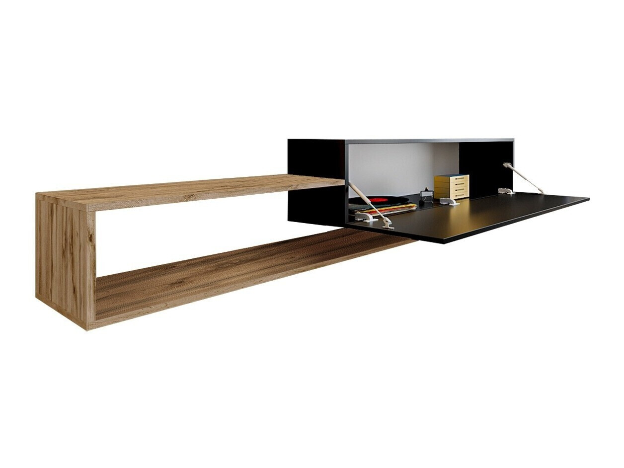 TV stand Pinos (Black + Wotan Oak)