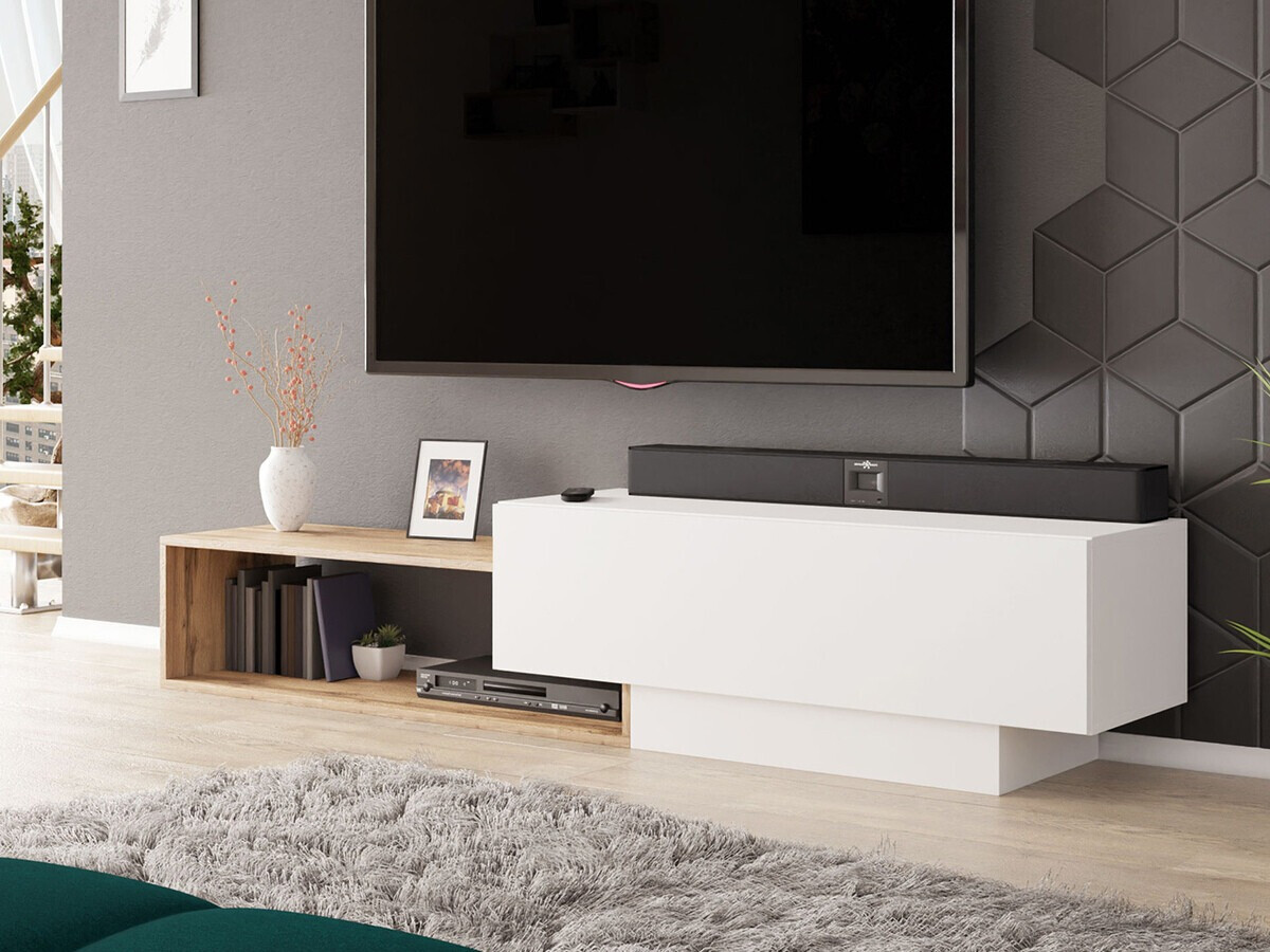 TV stand Utica 117 (White + Wotan Oak)