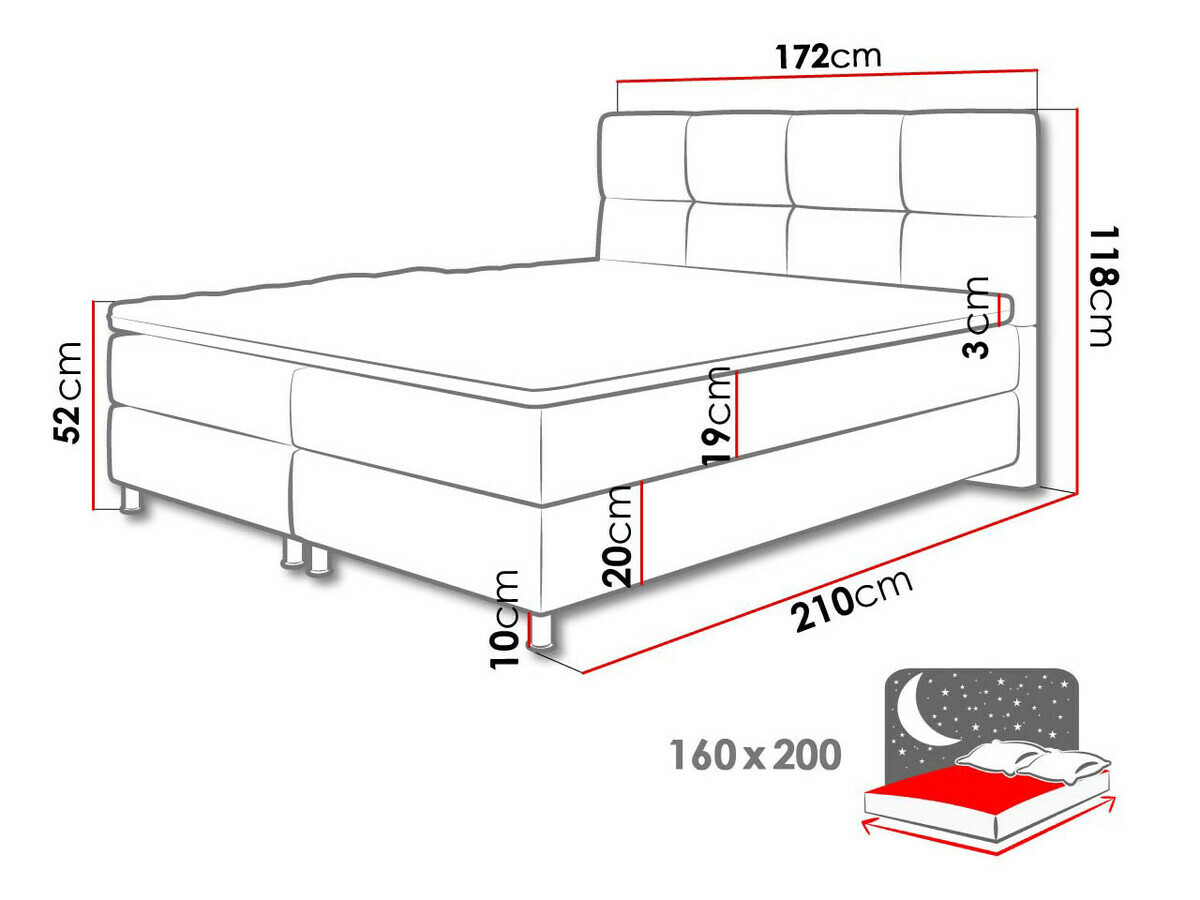 Continental bed ComfiDream Aelion (Sawana 80)