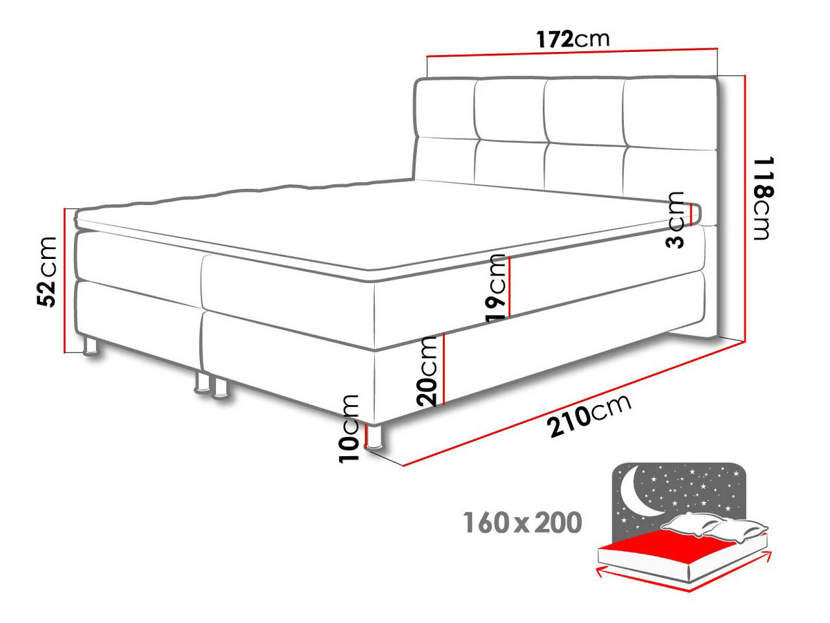 Continental bed ComfiDream Aelion (Fresh 01)