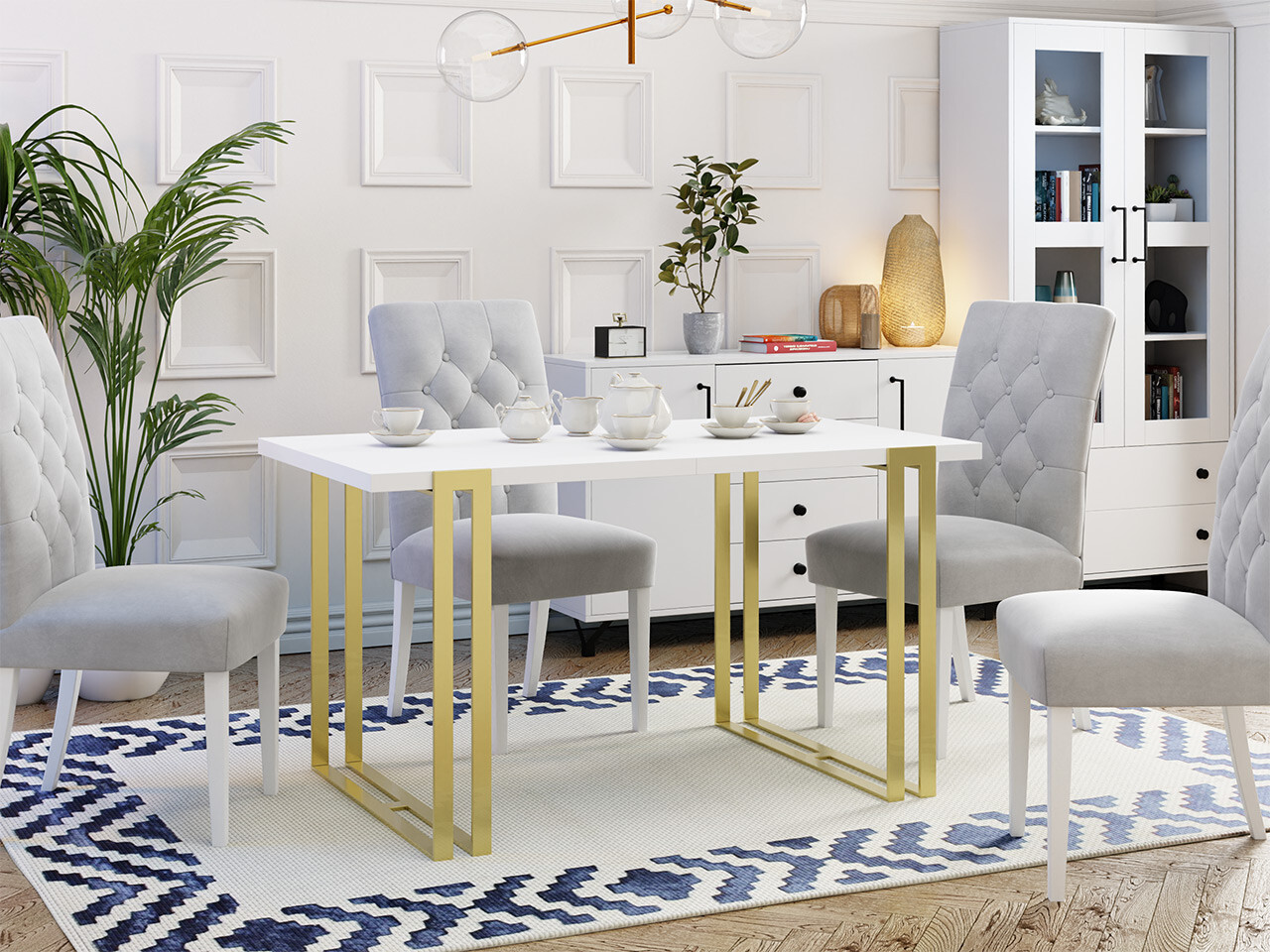 Table Comfivo Sors (White + Golden)
