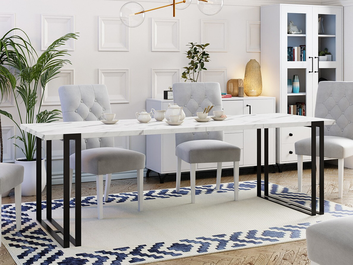 Table Comfivo Sors (White Marmuro + Black)