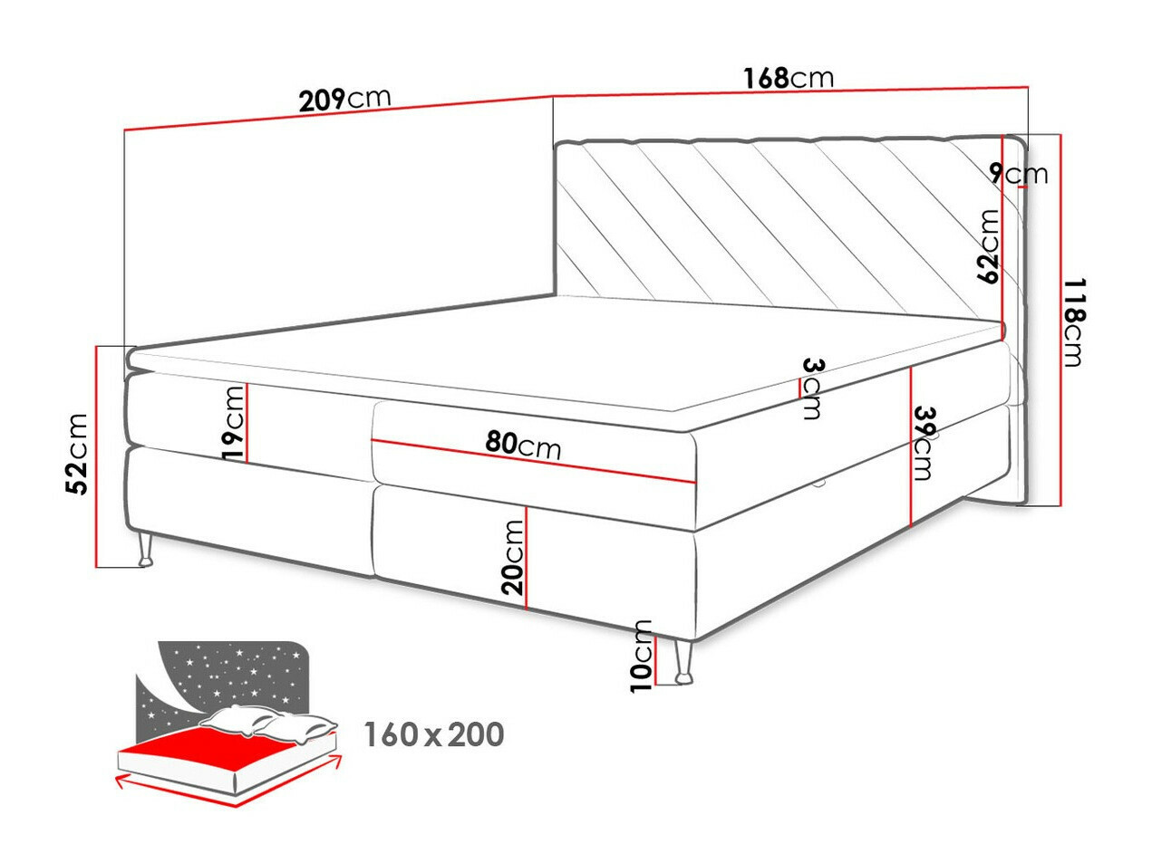 Continental bed ComfiDream Onaona (Fresh 1)