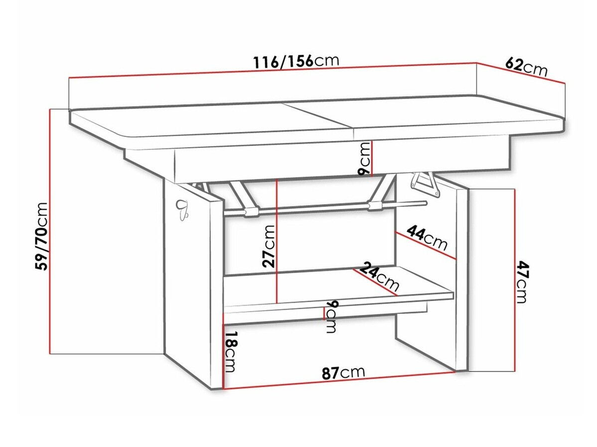 Transforming coffee table Stanton 108 (Sonoma oak)