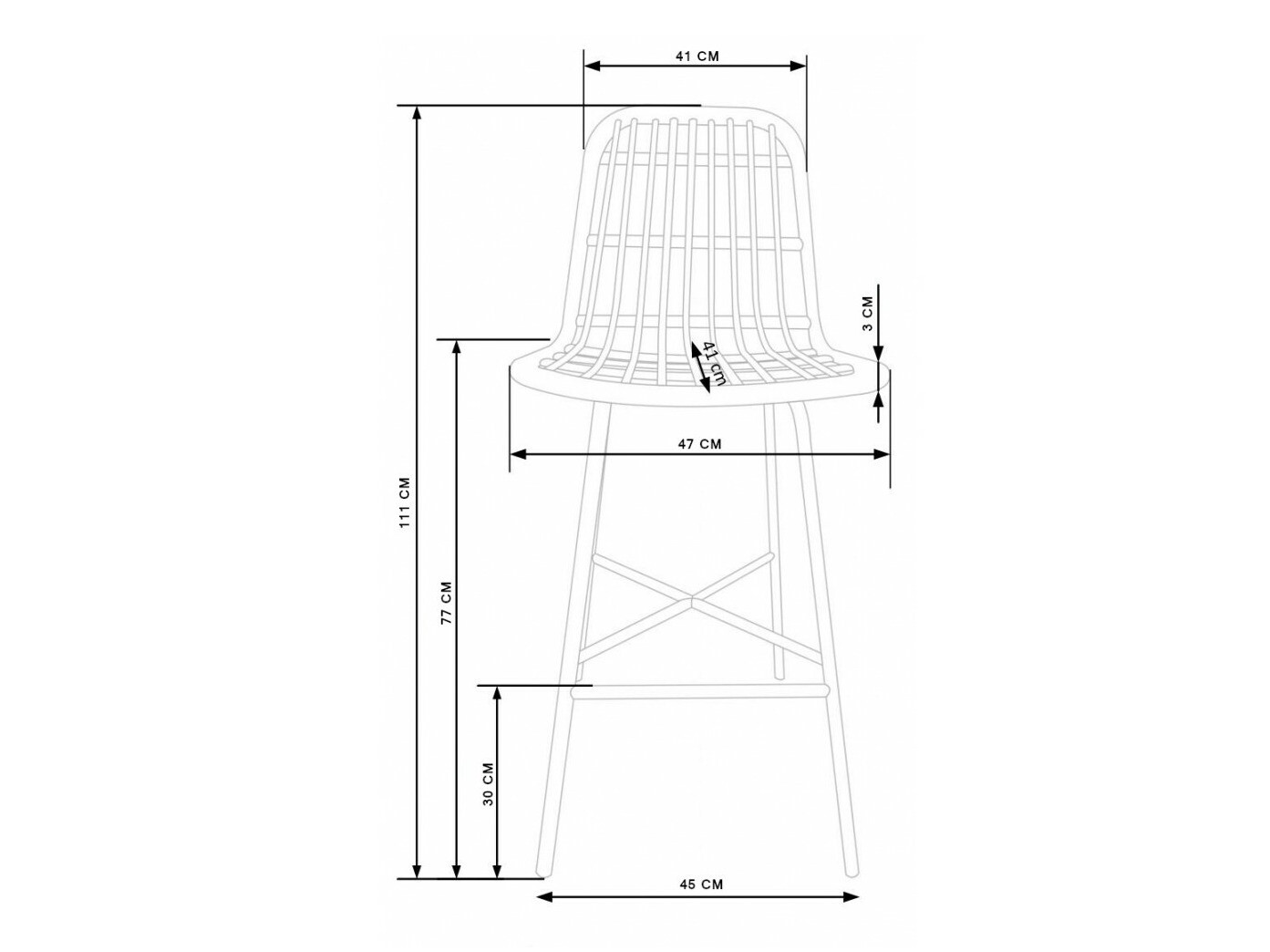 Bar stool Houston 1094 (Light wood)