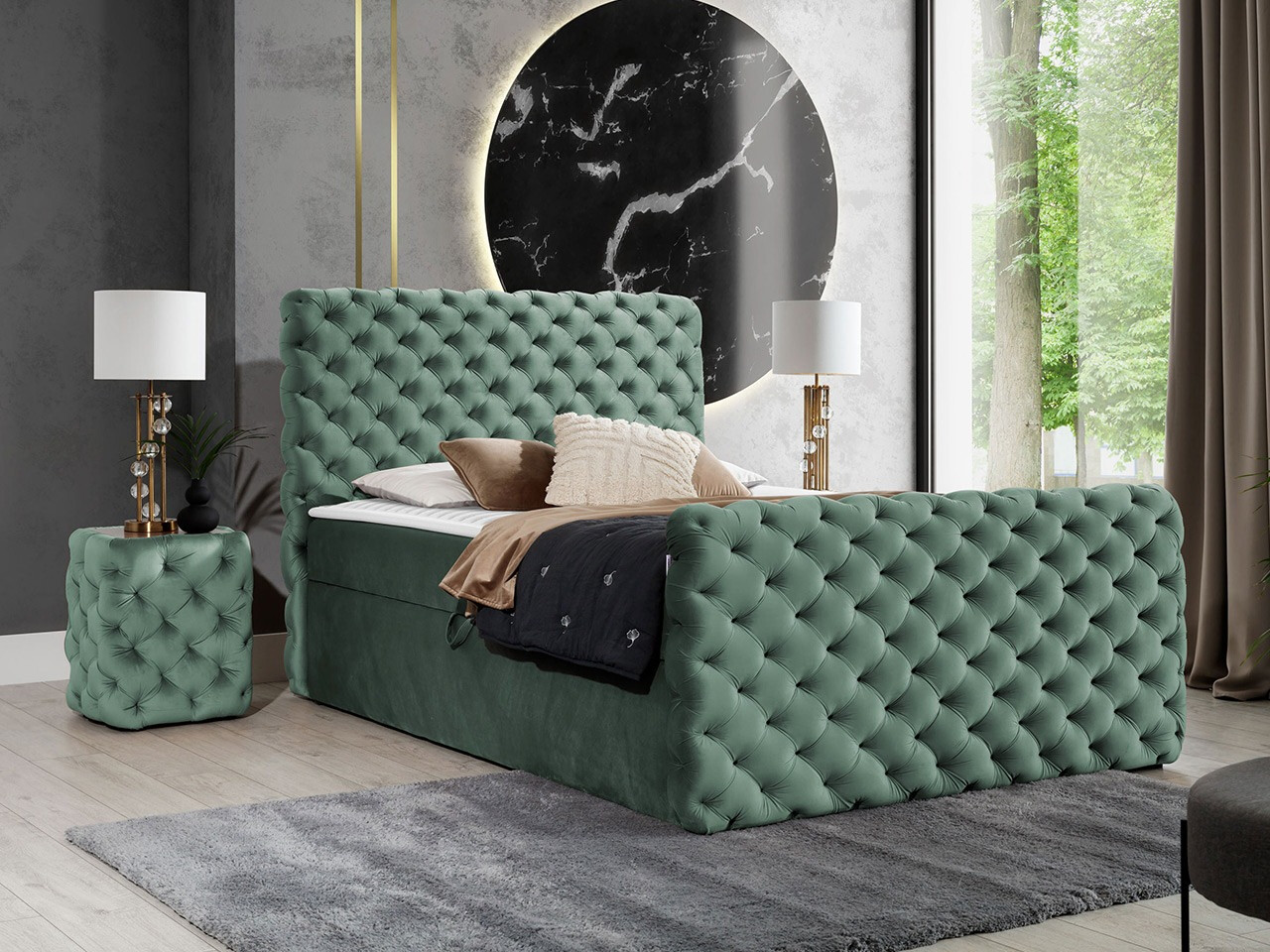 Continental bed Lac I (Velluto 13)