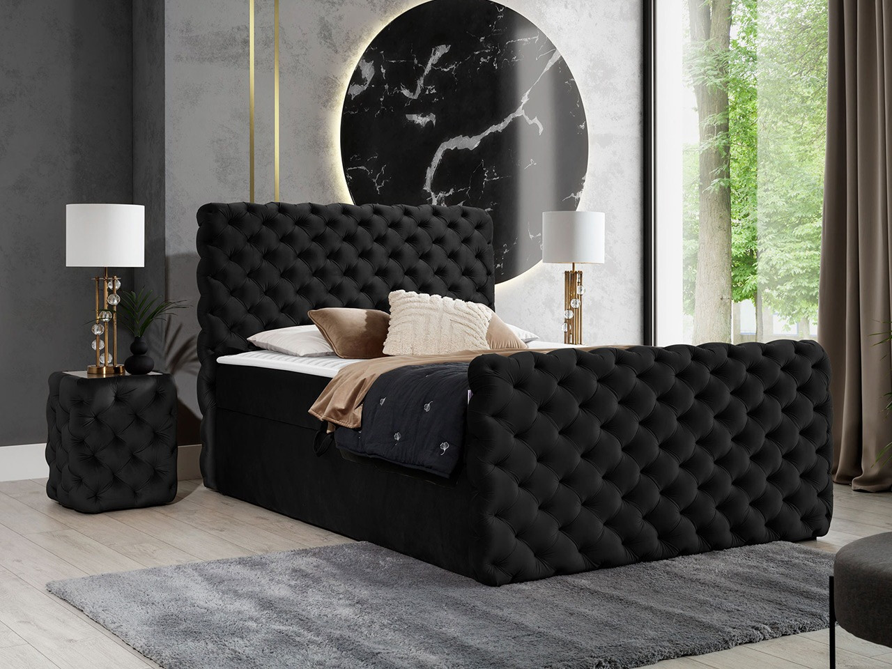 Continental bed Lac I (Velluto 20)