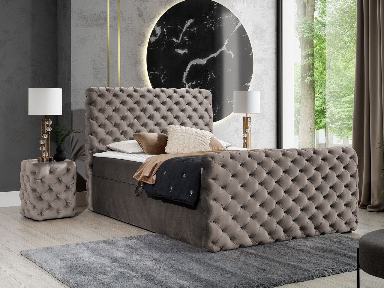 Continental bed Lac I (Velluto 29)