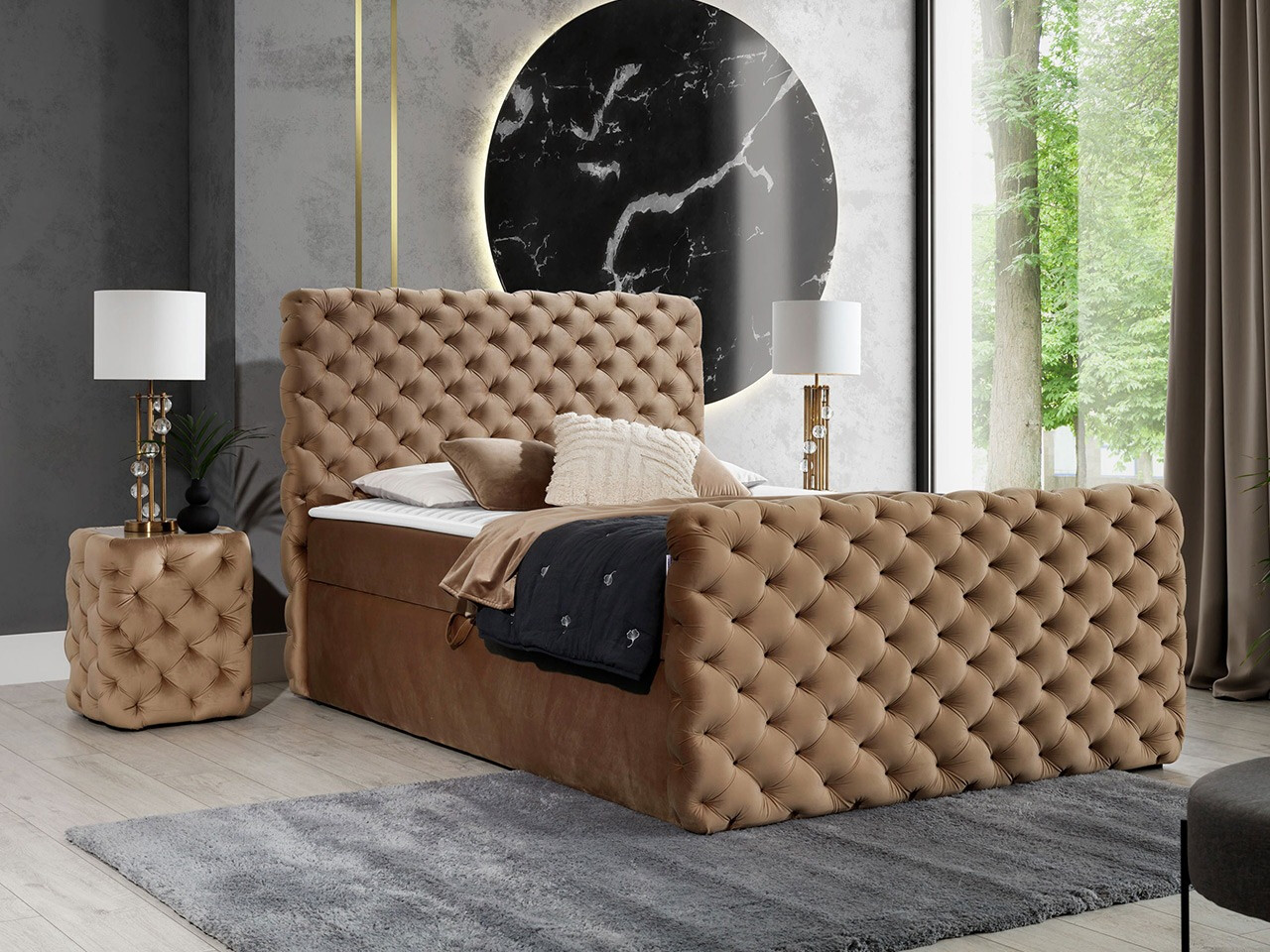Continental bed Lac I (Velluto 30)