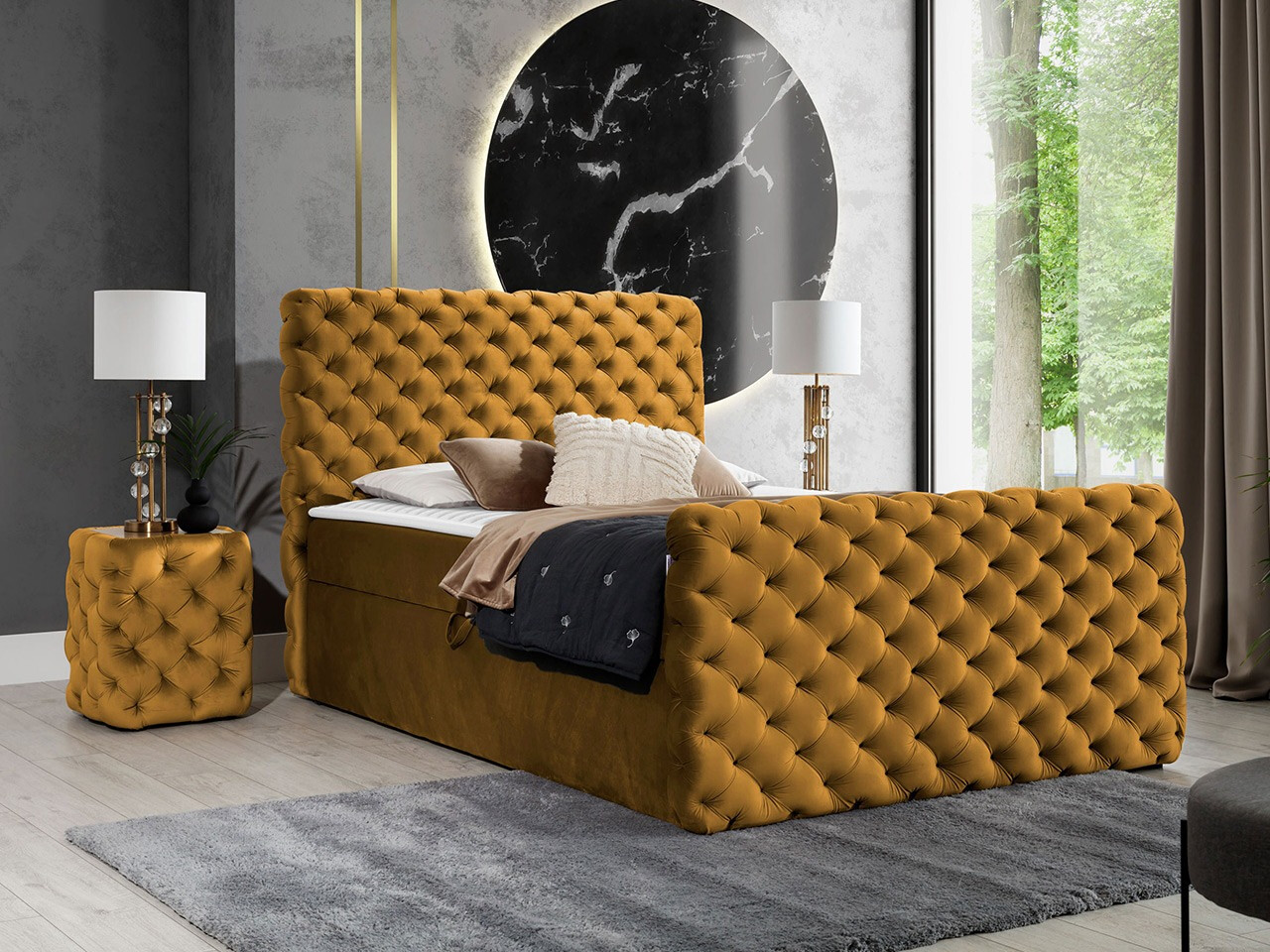 Continental bed Lac I (Velluto 8)