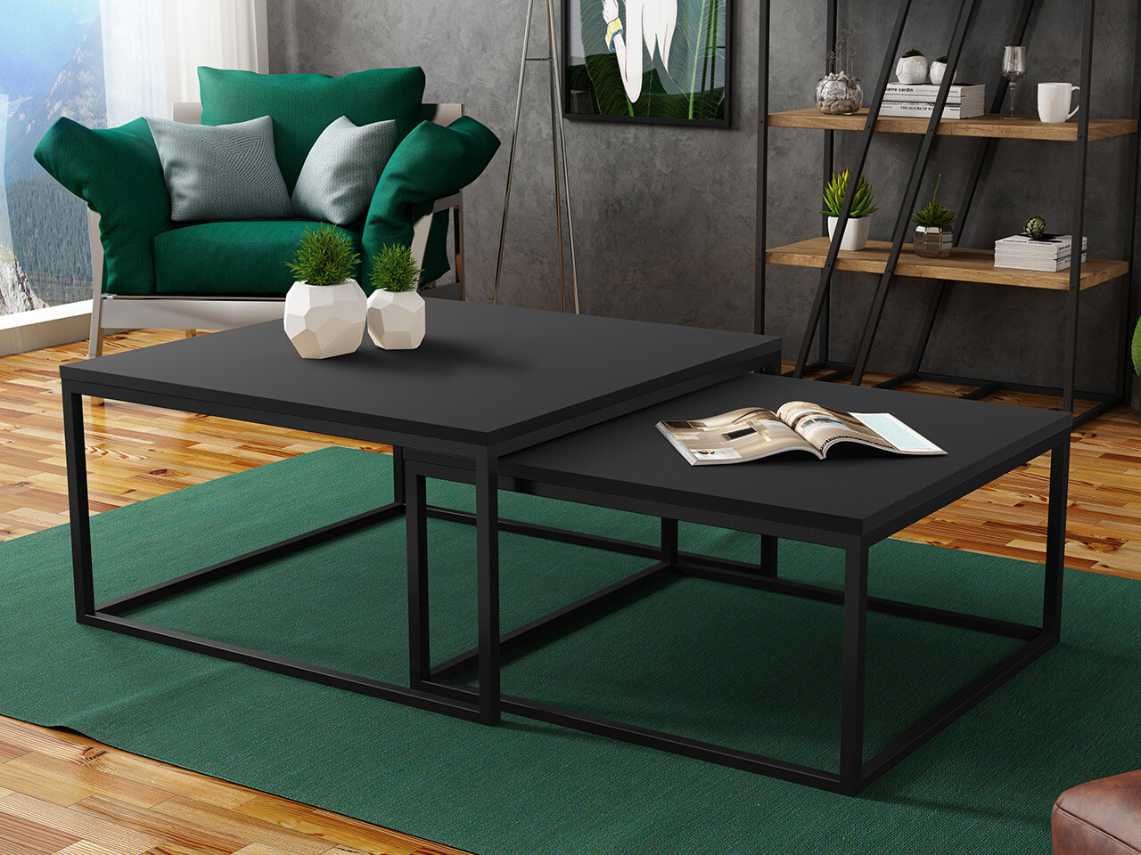 Coffee table set Oswego 101 (Black)