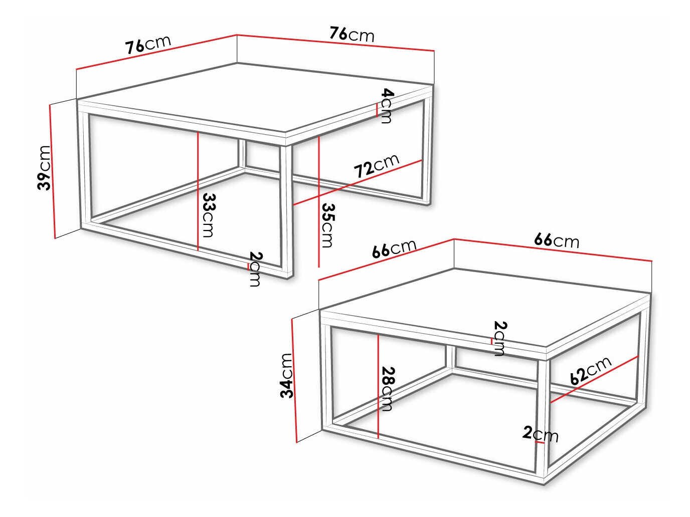 Coffee table set Oswego 101 (White marble + Black)