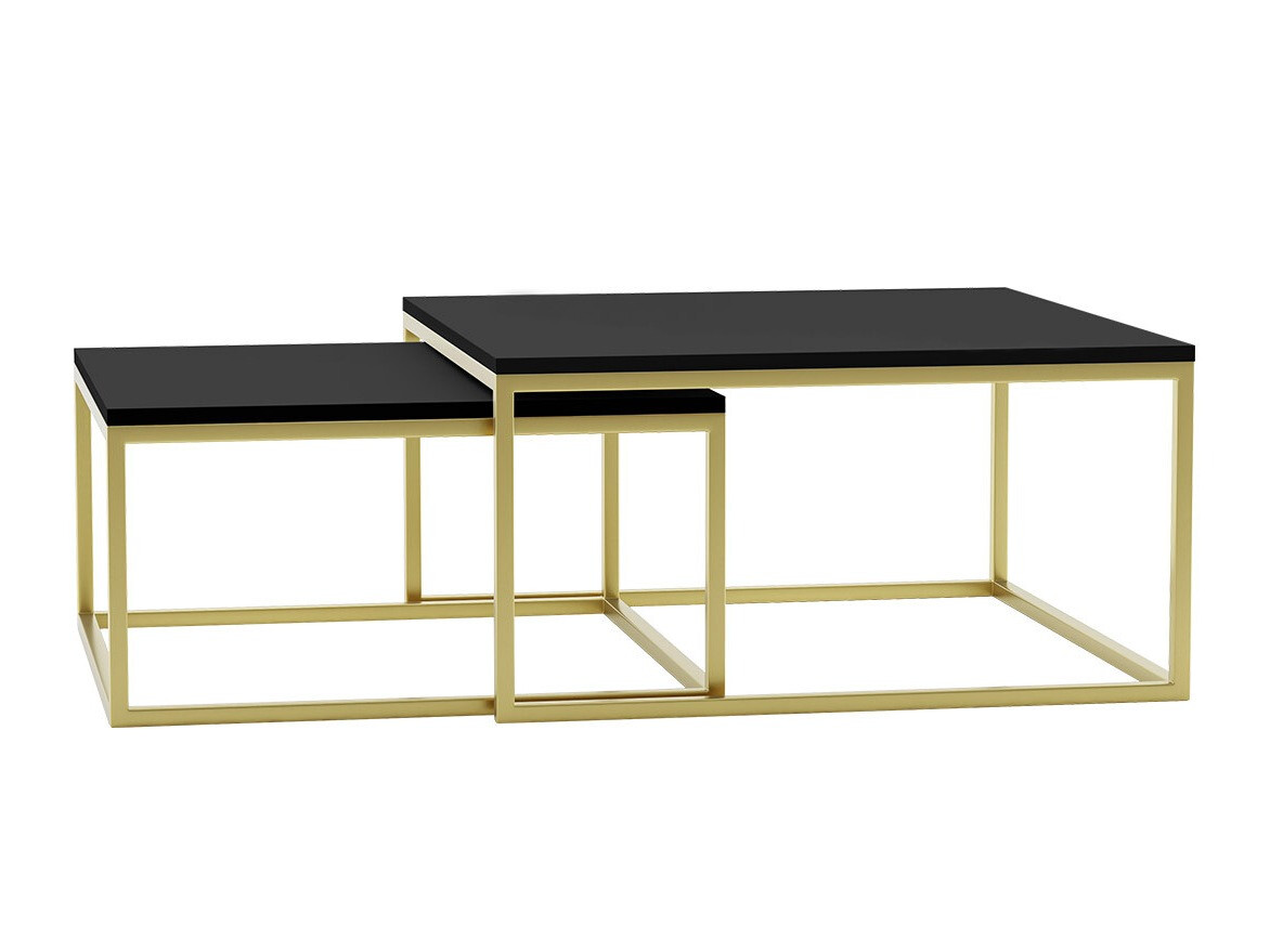 Coffee table set Oswego 102 (Black + Golden)