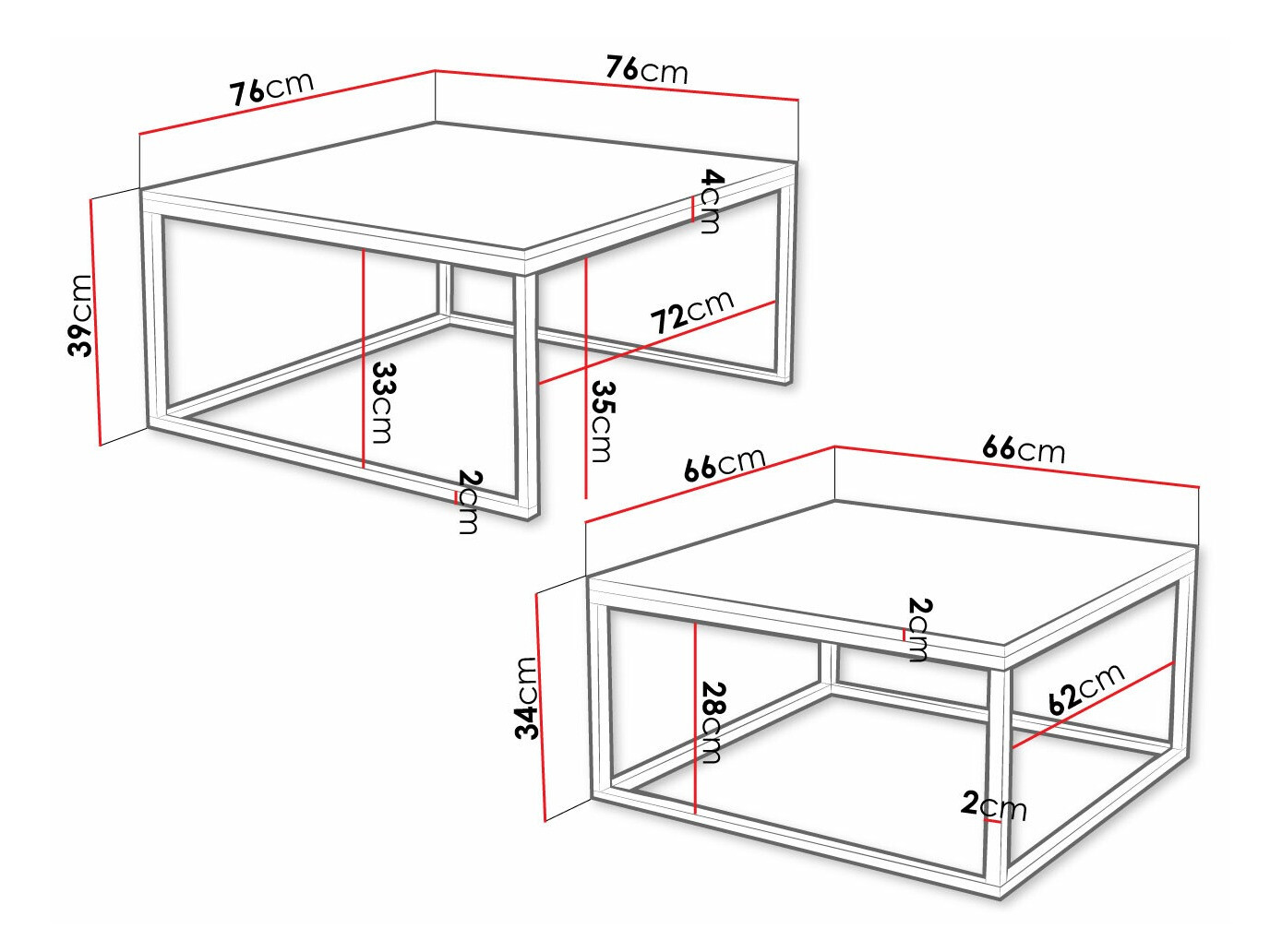 Coffee table set Oswego 102 (Black + Golden)