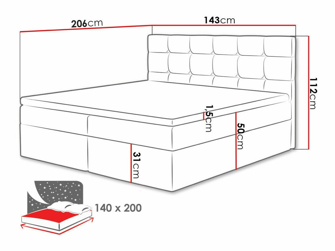 Continental bed Comfivo Osculum I (Polo 894)