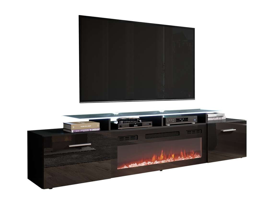 TV stand Numerus (Black + Glossy black)