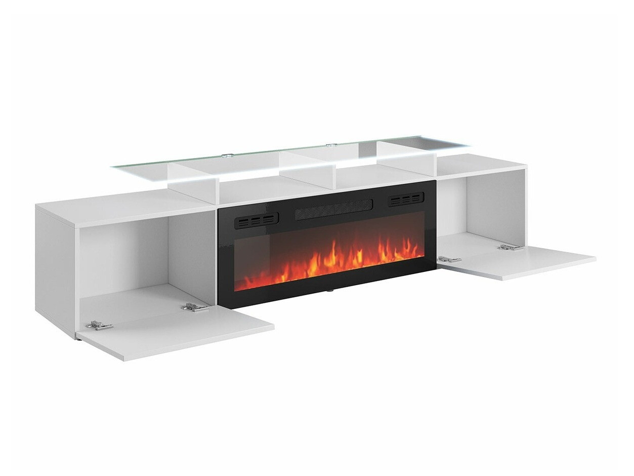 TV stand Numerus (White + Glossy white)