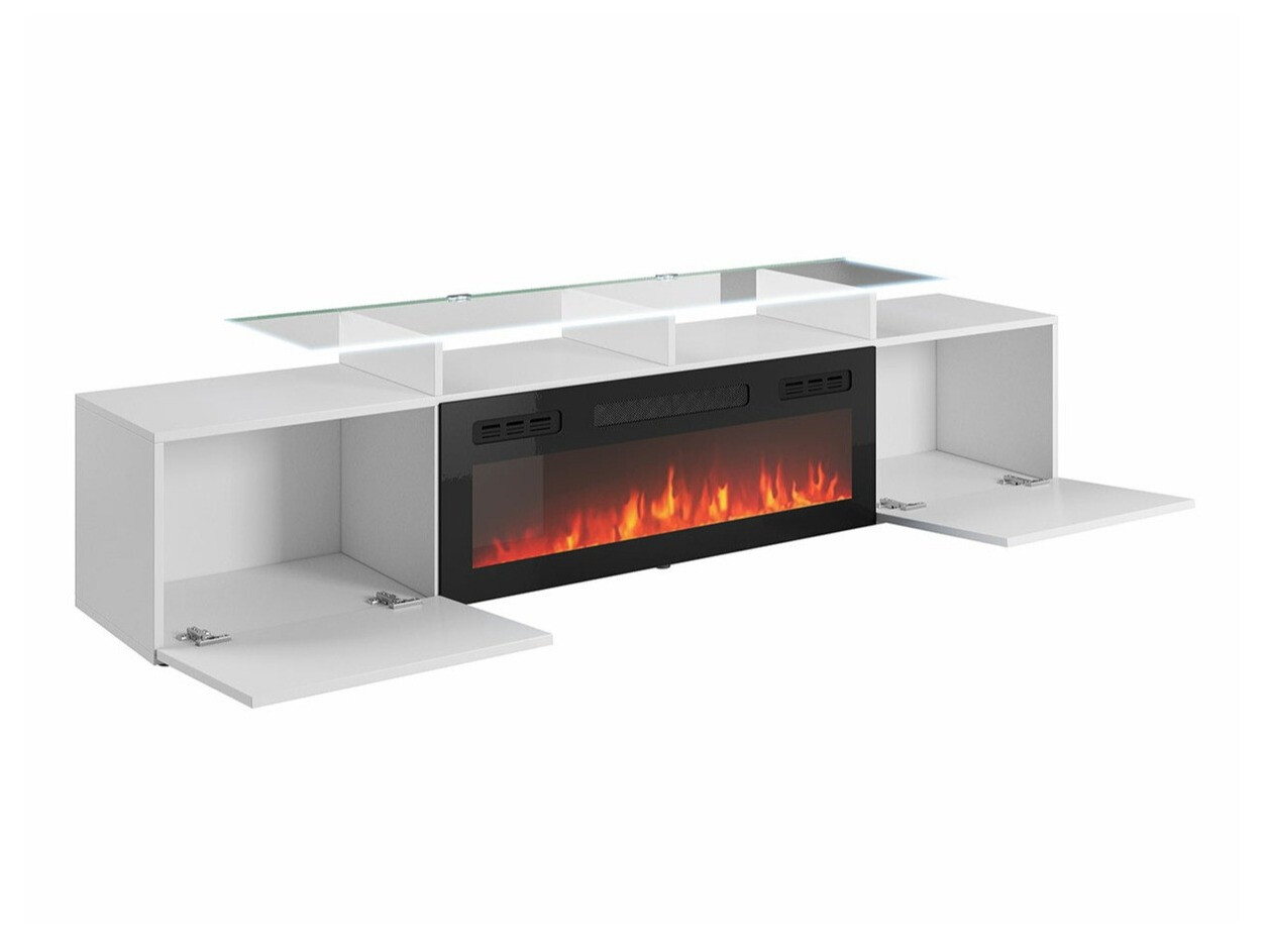 TV stand Numerus (White + Glossy white)