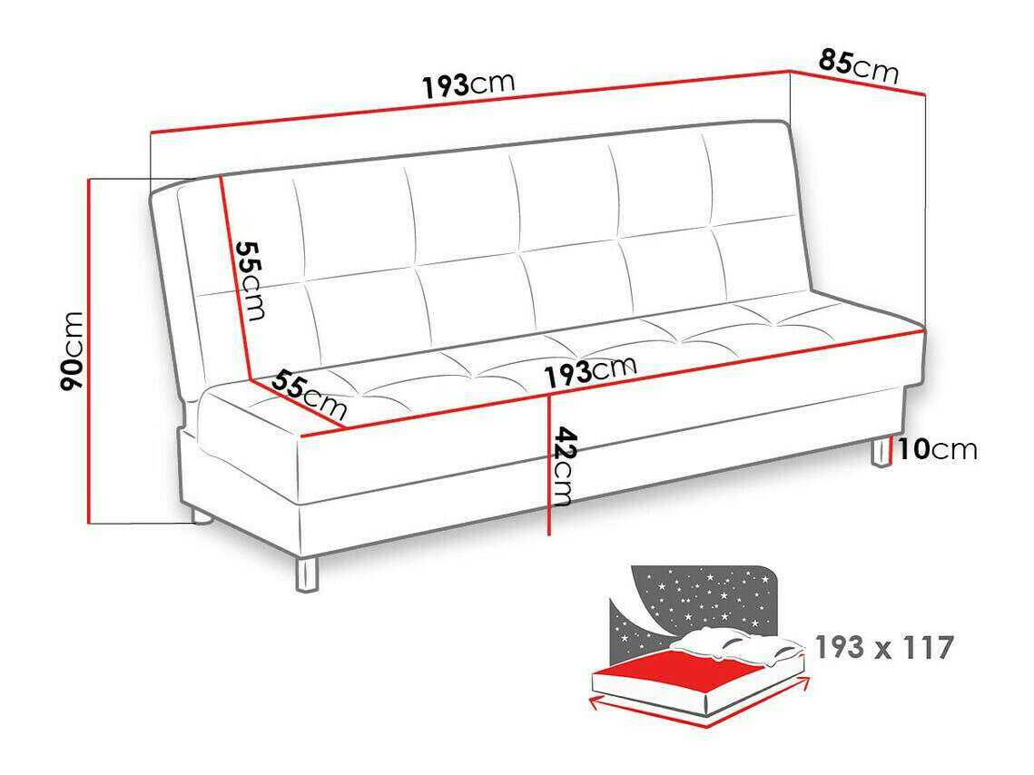 Sofa bed Columbus 107 (Kronos 19)