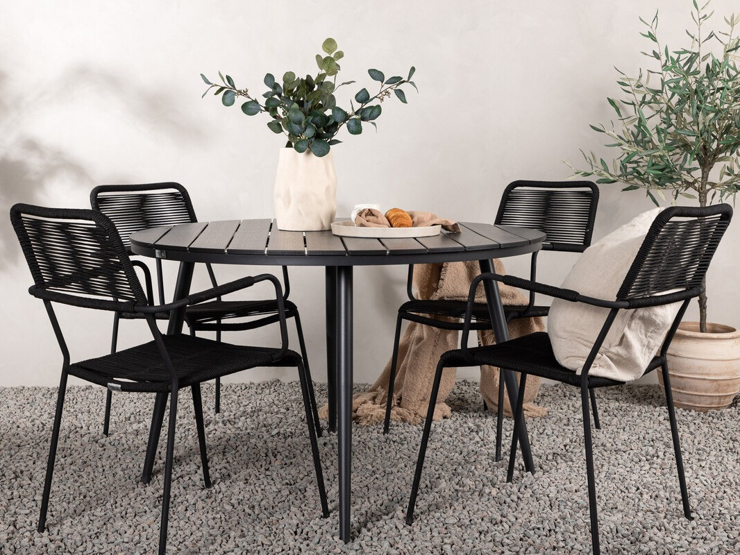 Table and chairs set Dallas 3924 (Black)