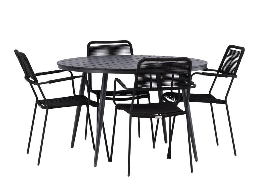 Table and chairs set Dallas 3924 (Black)