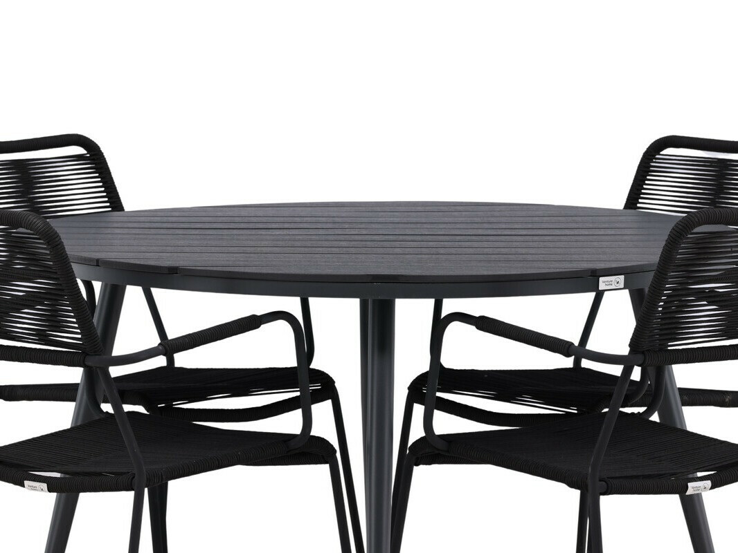 Table and chairs set Dallas 3924 (Black)