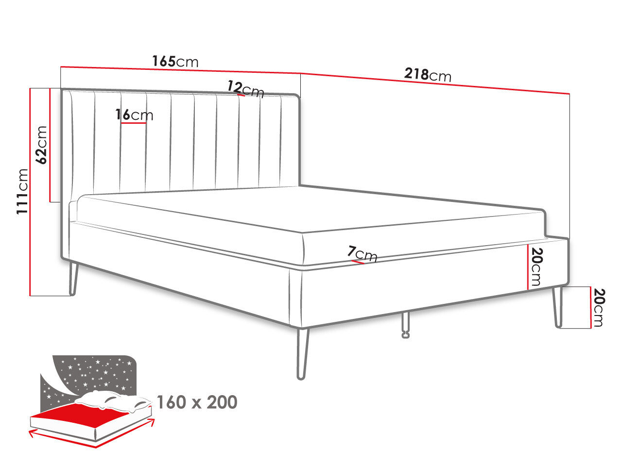 Bed Comfivo 351 (Cream)