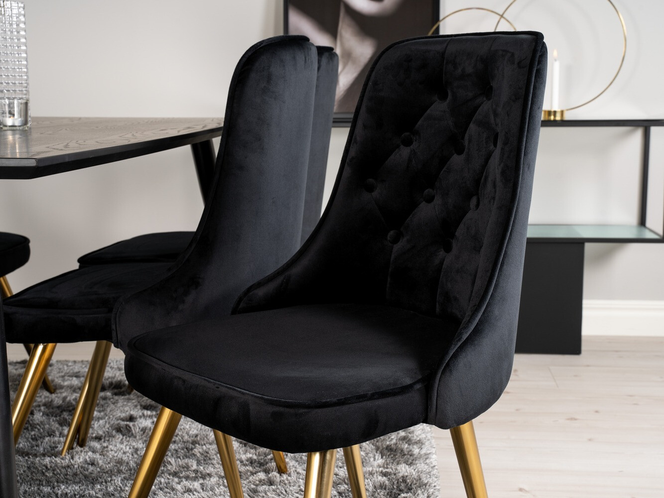 Dining set Dallas 1256 (Black + Golden)
