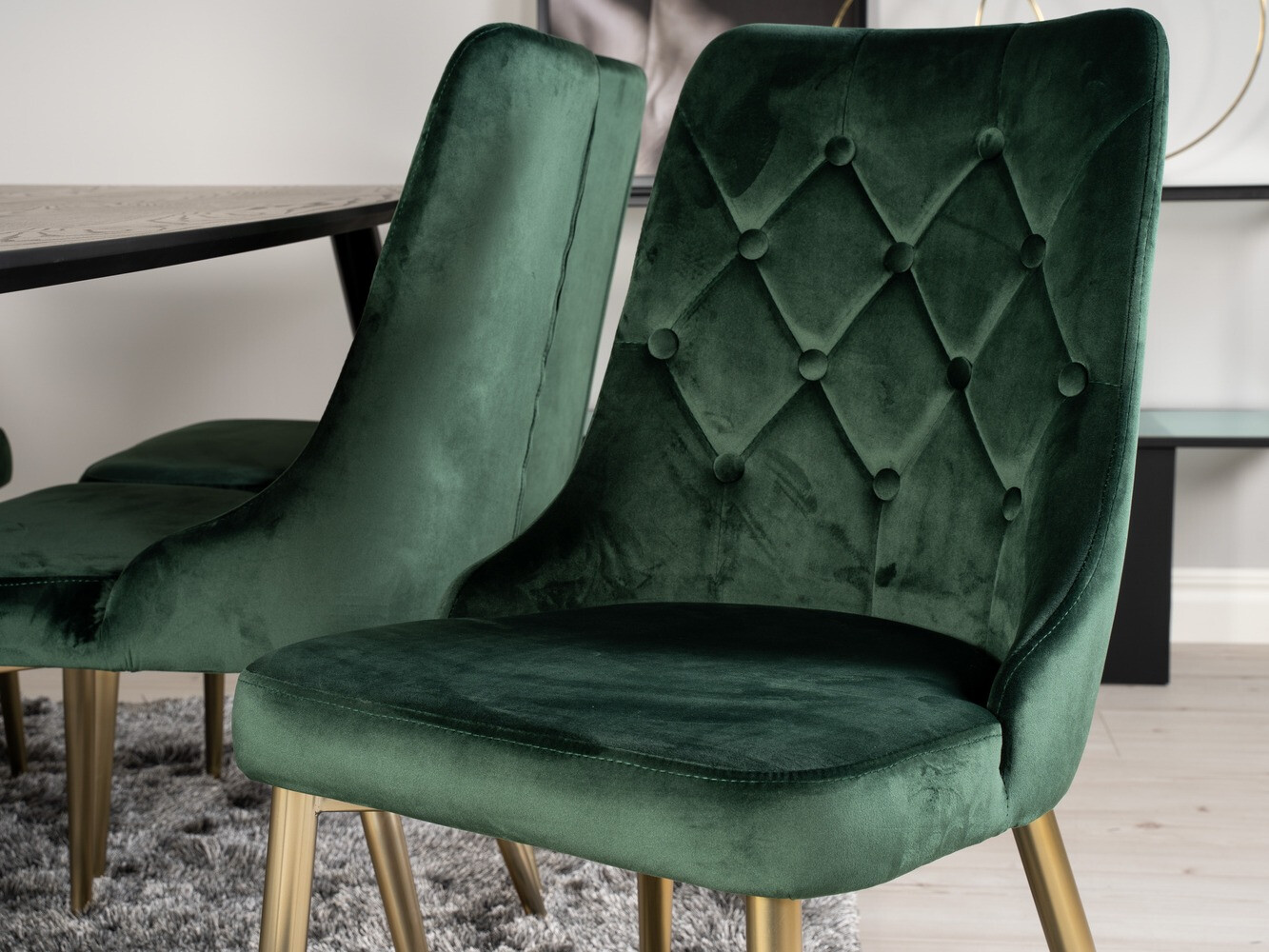 Dining set Dallas 1256 (Green + Golden)