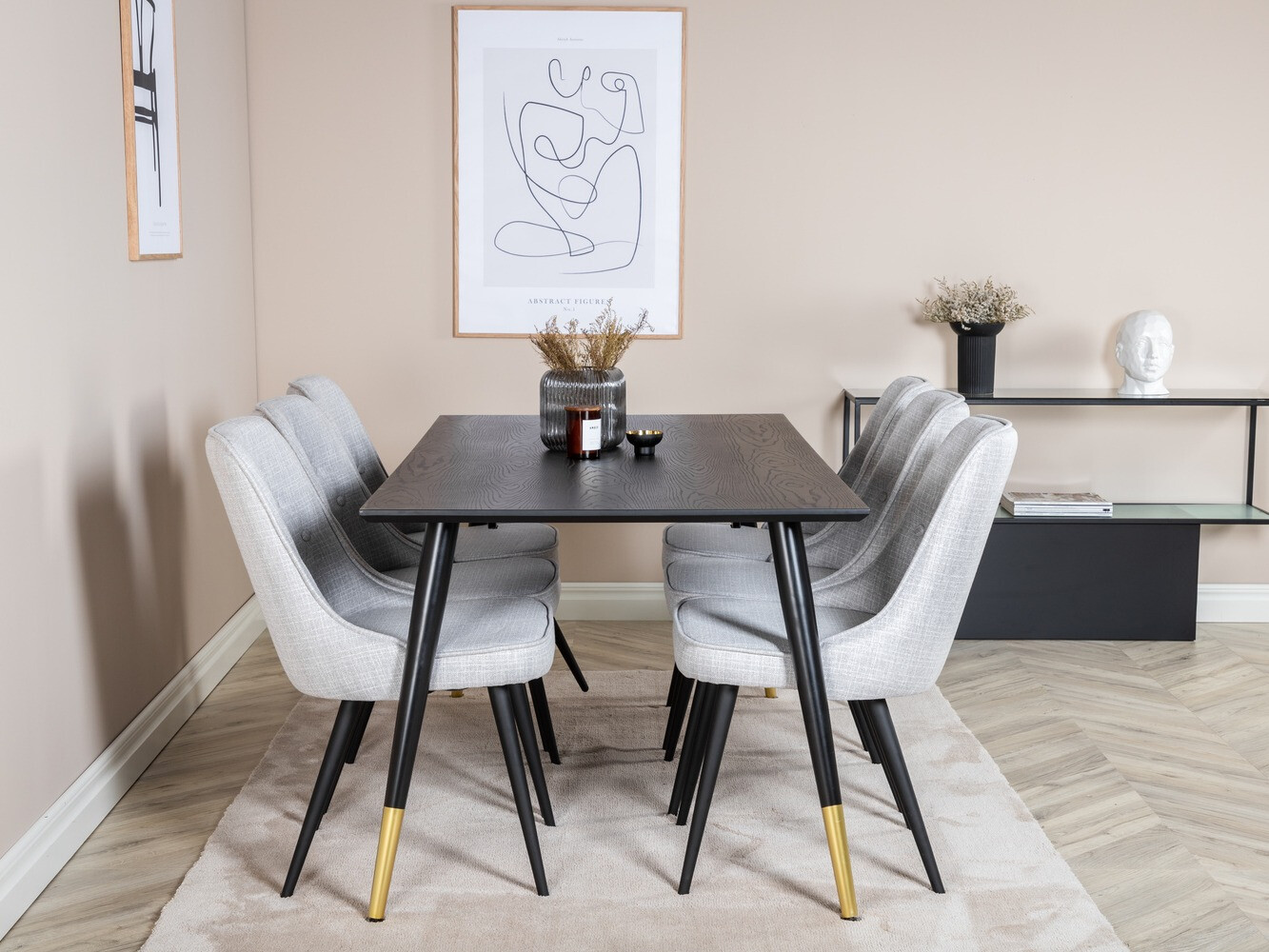 Dining set Dallas 1256 (Grey + Black)