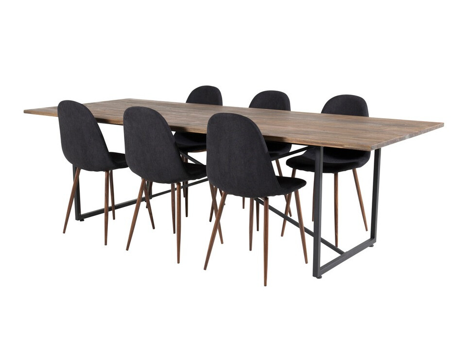Dining set Dallas 4076 (Black + Nut)
