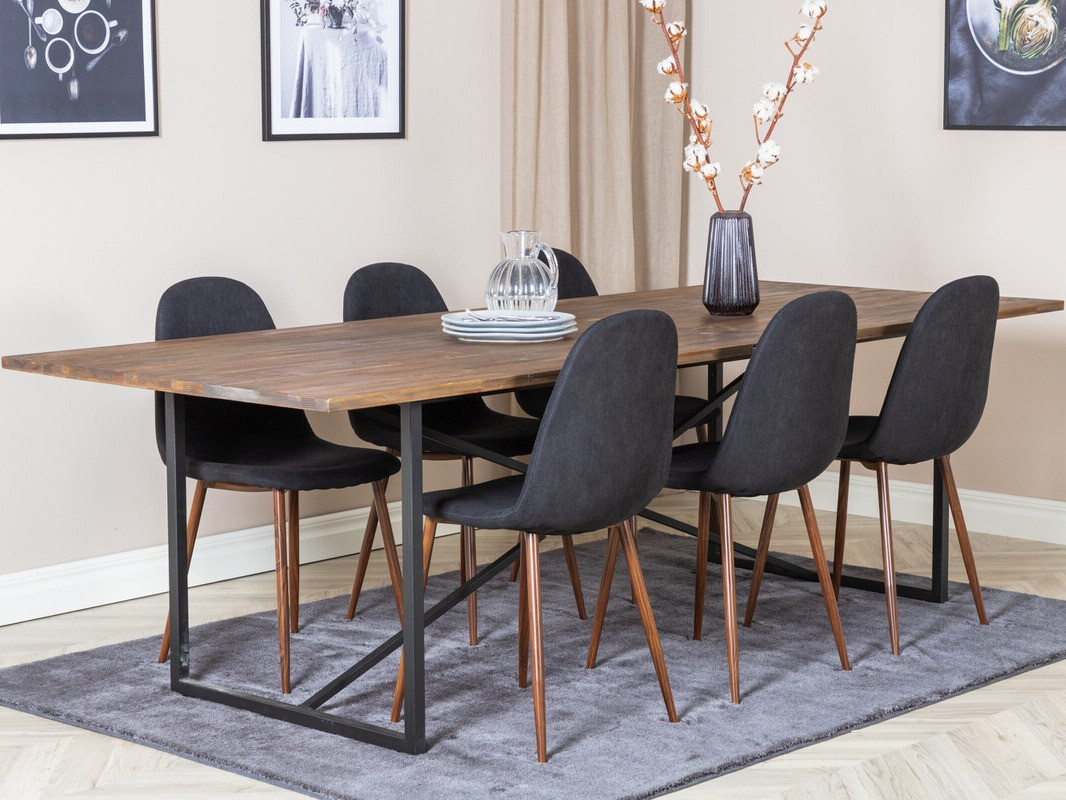 Dining set Dallas 4076 (Black + Nut)