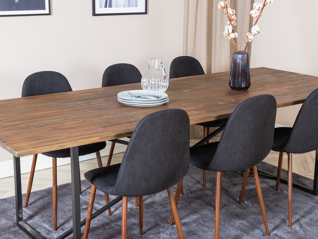 Dining set Dallas 4076 (Black + Nut)