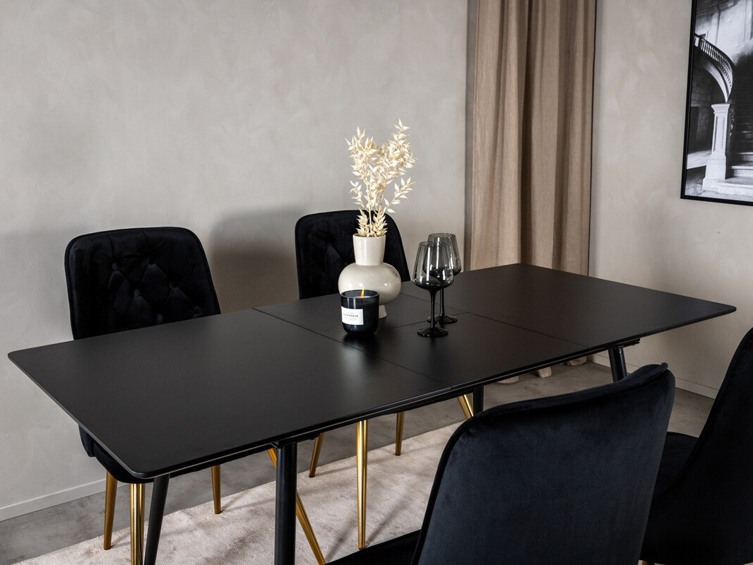 Dining set Dallas 1522 (Black + Golden)