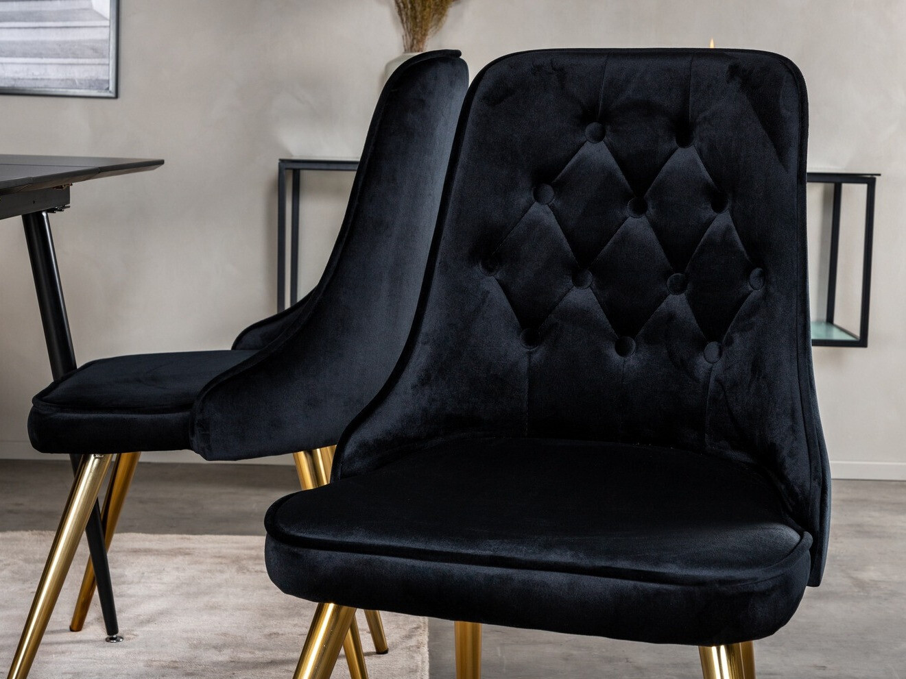 Dining set Dallas 1522 (Black + Golden)