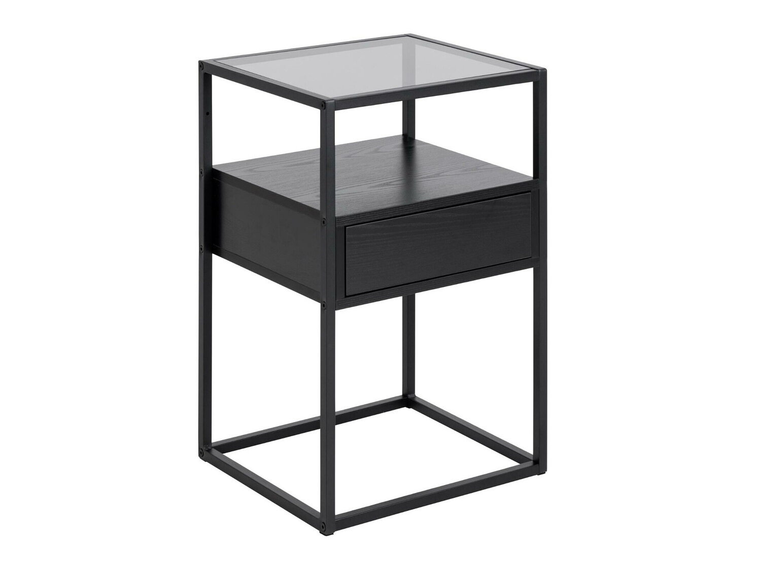 Bedside table Norsica 695 (Black + Black ash)