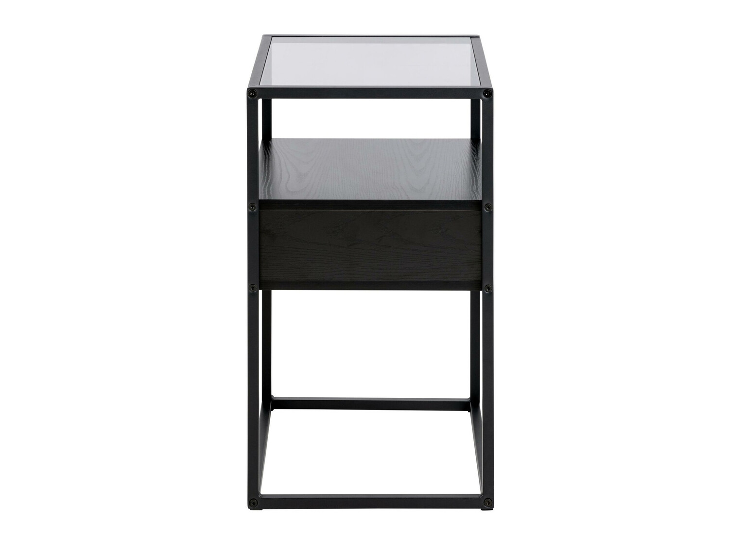 Bedside table Norsica 695 (Black + Black ash)