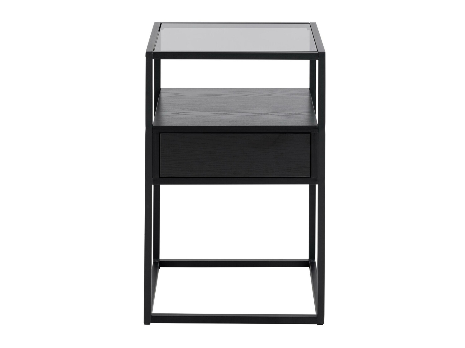 Bedside table Norsica 695 (Black + Black ash)