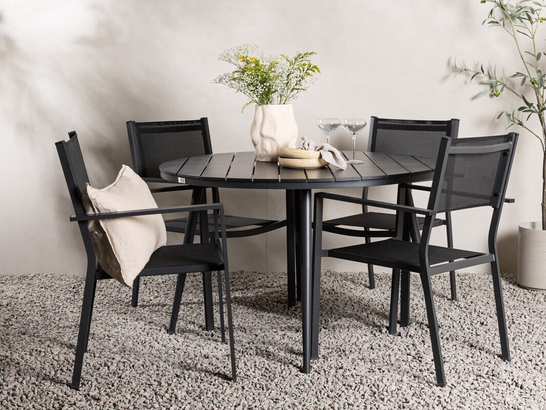 Table and chairs set Dallas 4088 (Black)