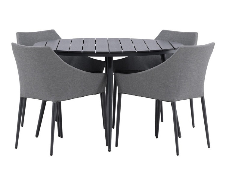 Table and chairs set Dallas 4089 (Black + Grey)