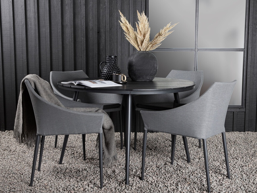 Table and chairs set Dallas 4089 (Black + Grey)