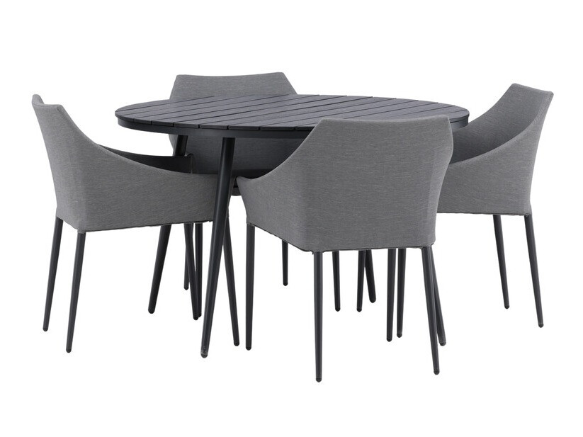 Table and chairs set Dallas 4089 (Black + Grey)
