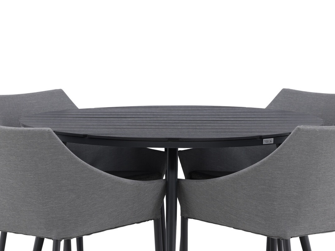 Table and chairs set Dallas 4089 (Black + Grey)