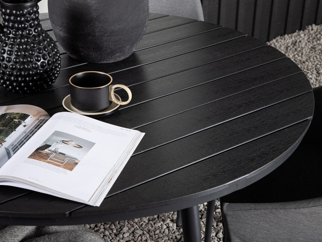Table and chairs set Dallas 4089 (Black + Grey)